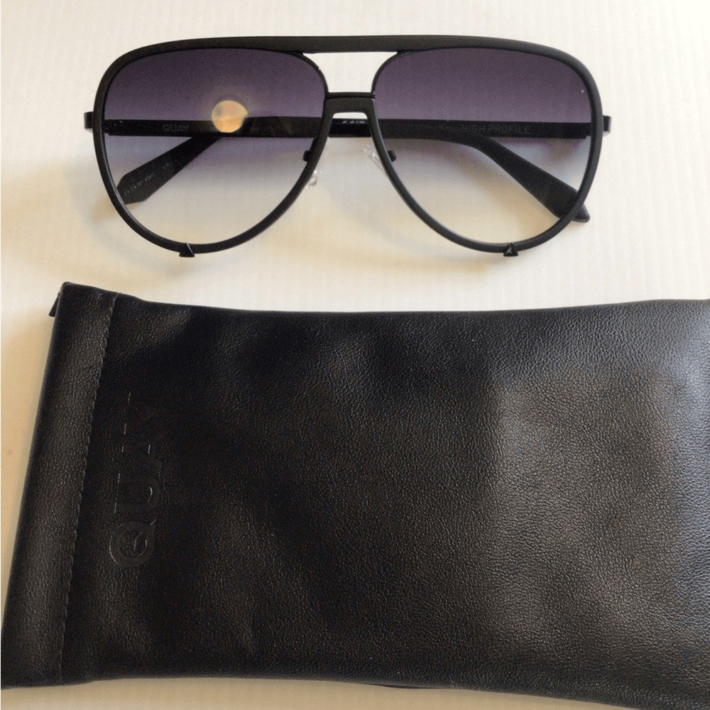NEW! Quay High Profile Black Aviator Sunglasses
